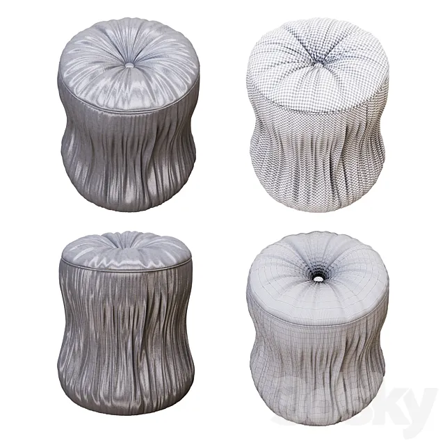 Classic puff pleated 3DModel Classic puff pleated 3DModel