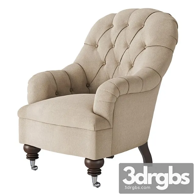 Classic quilted armchair on wheels