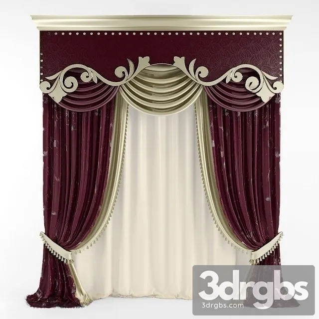 Classic Red Curtain 3D Model Download