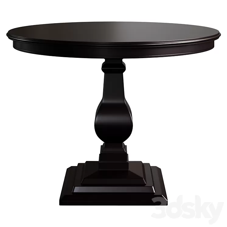 Classic round dining table 3D Model Free Download