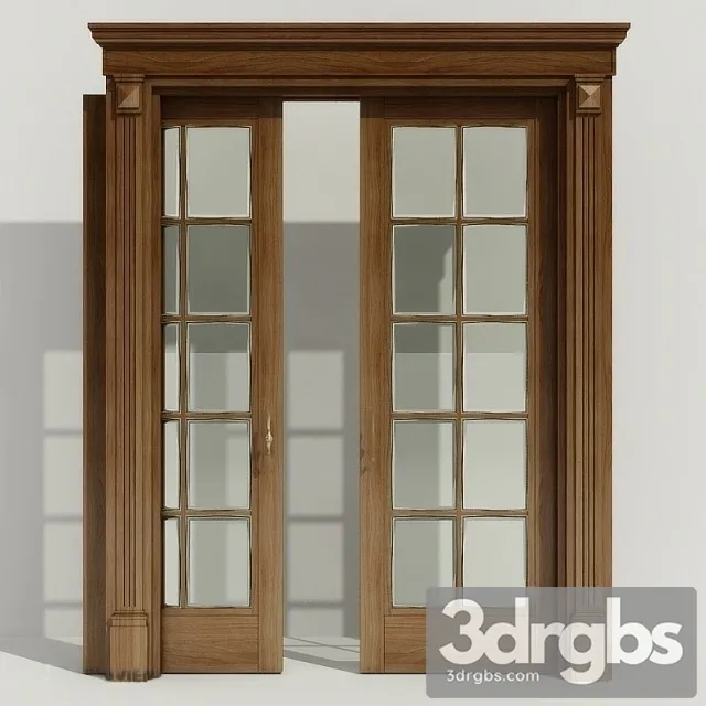 Classic Single Glass Door 3D Model Download