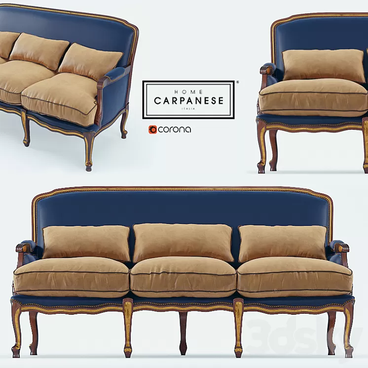Classic sofa Carpanese 3D Model