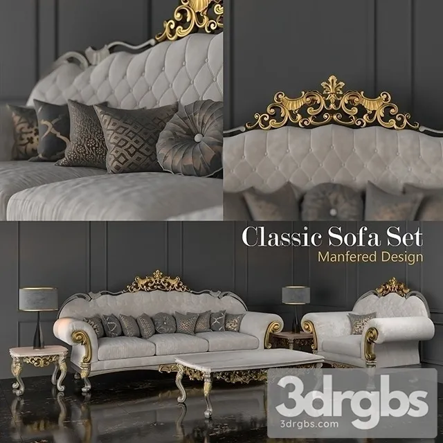 Classic Sofa Set 3D Model Download Classic Sofa Set 3D Model Download