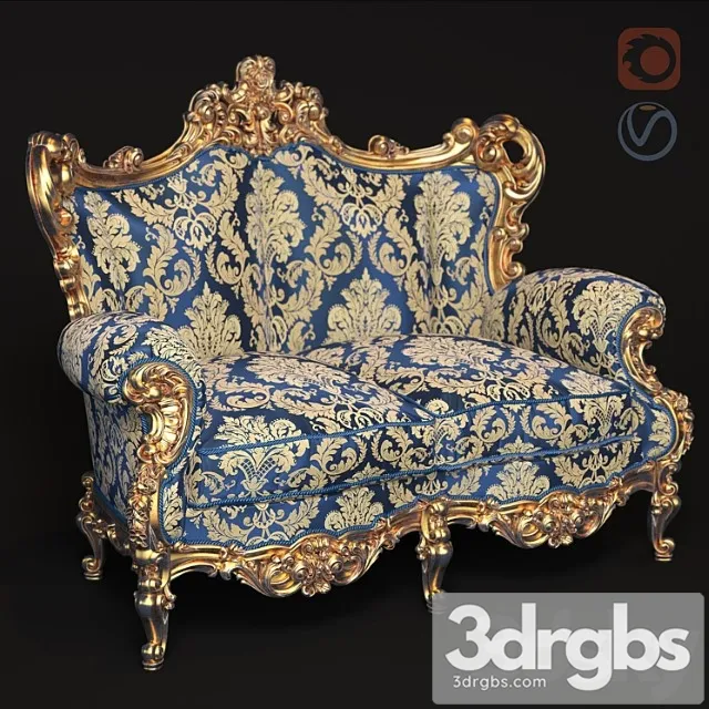 Classic sofa varie 2 3D Model Download Classic sofa varie 2 3D Model Download