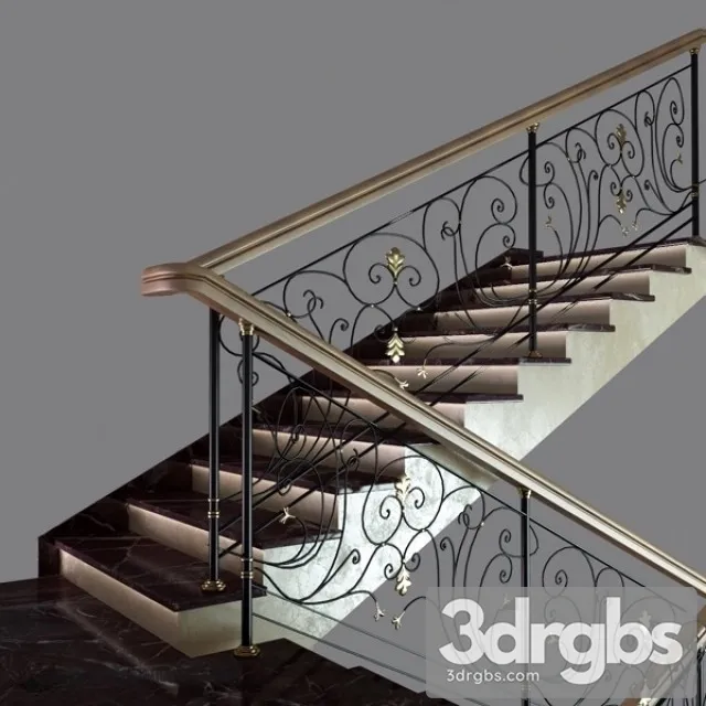 Classic Staircase 2 3D Model Download