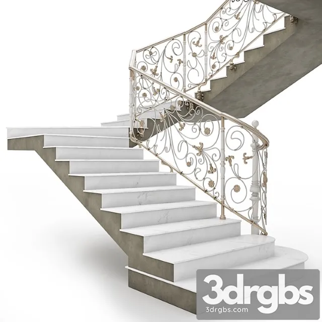 Classic staircase 3 3D Model Download