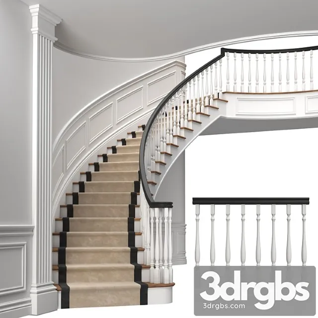 Classic Stairs 3 3D Model Download