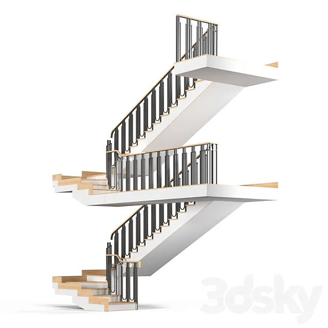 Classic stairs 3D Model