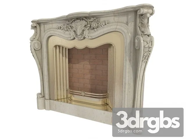 Classic Stone Fireplace 3D Model Download
