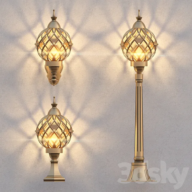 Classic street lamp Sirius Set 3D Model