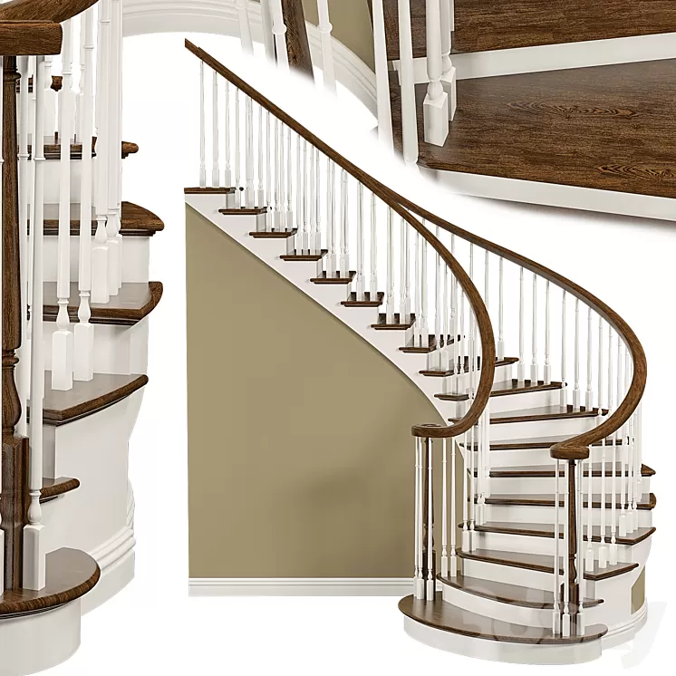 Classic style staircase 3D Model