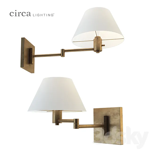 Classic Swing Arm Wall Lamp 3D Model