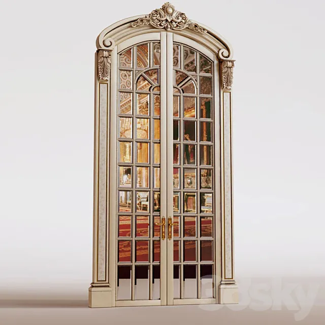 Classic swing doors with mirror 3DModel