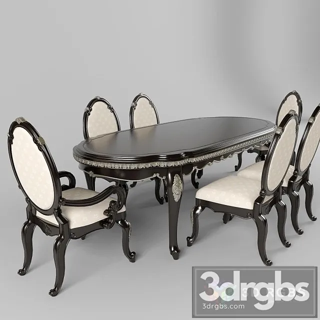 Classic Table and Chair Dining 3D Model Download Classic Table and Chair Dining 3D Model Download