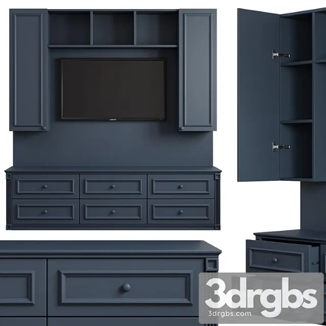 Classic Tv Wall 001 3D Model Download