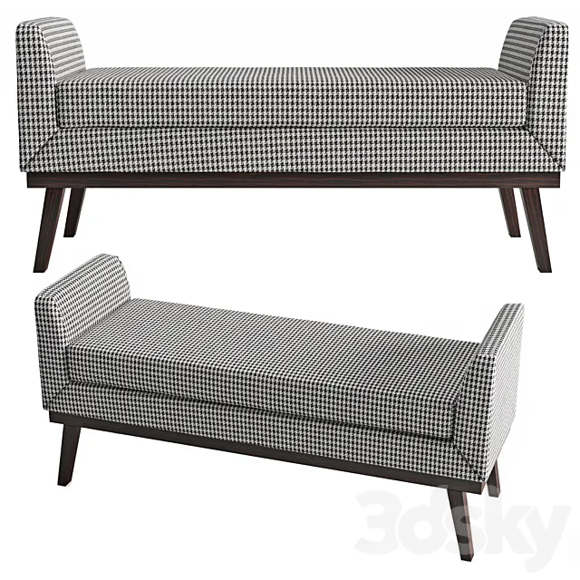 Classic upholstered bench 3D Model Classic upholstered bench 3D Model