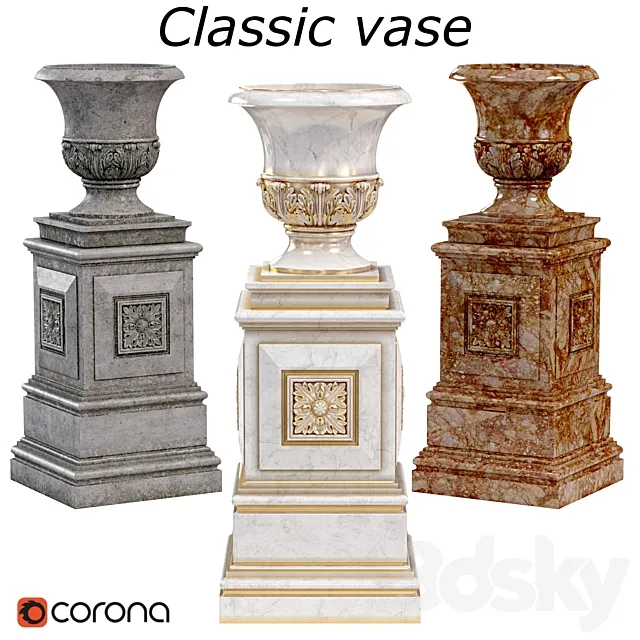 Classic vase 3D Model Classic vase 3D Model