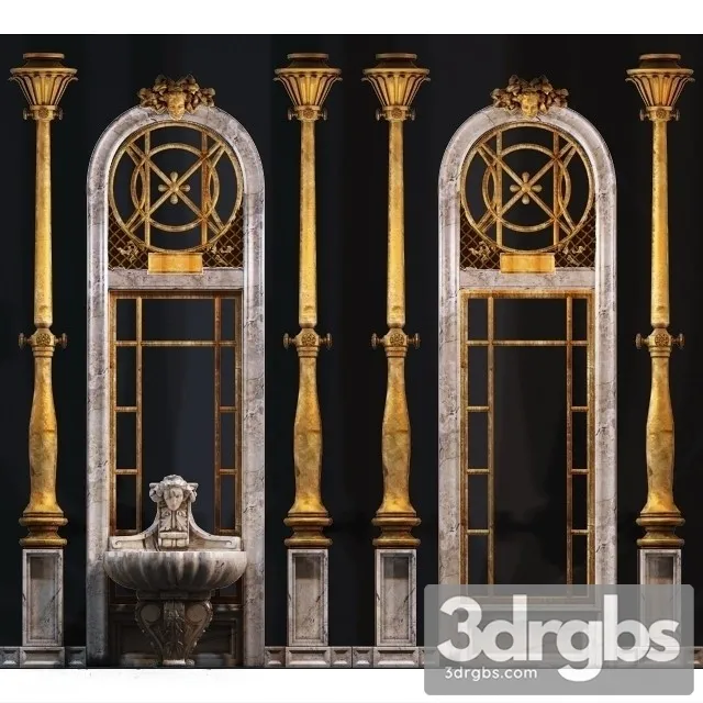 Classic Wall Moldings 3D Model Download