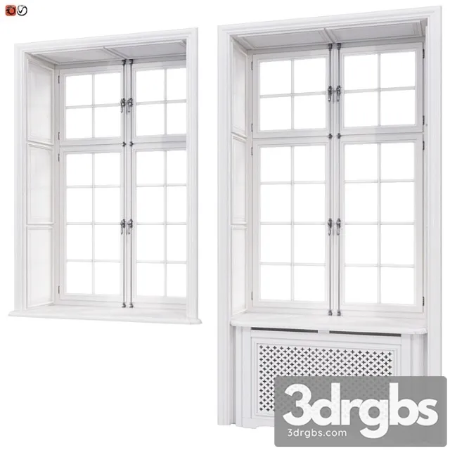 Classic windows with cremones 3D Model Download