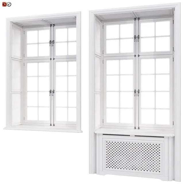 Classic windows with cremones 3D Model