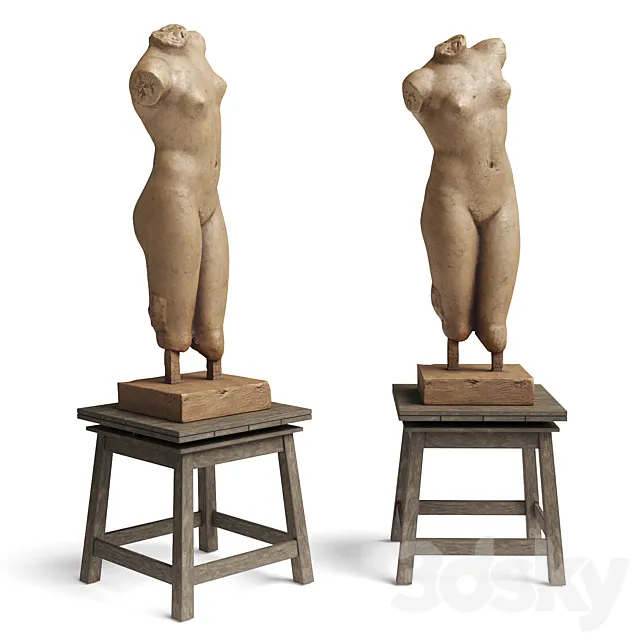 Classic woman bust with table 3DModel Classic woman bust with table 3DModel