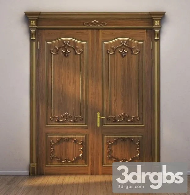 Classic Wooden Door 3 3D Model Download