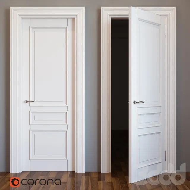 Classic wooden door 3D Model