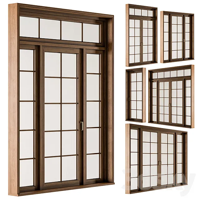 Classic Wooden – Windows Set 25 3D Model