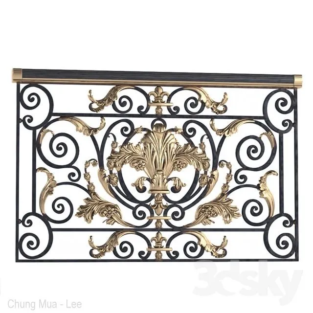 Classic wrought iron enclosure with cast inlays. Classic forged fence 3D Model Classic wrought iron enclosure with cast inlays. Classic forged fence 3D Model