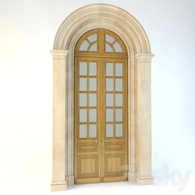 classical door with portal 3DModel
