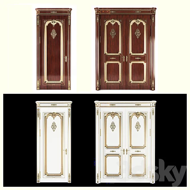 Classical interior doors 3D Model