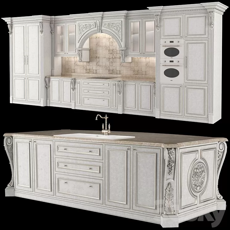 classical kitchen 1 3D Model classical kitchen 1 3D Model