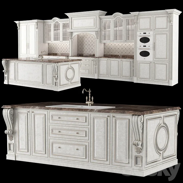 classical kitchen 2 3D Model Free Download