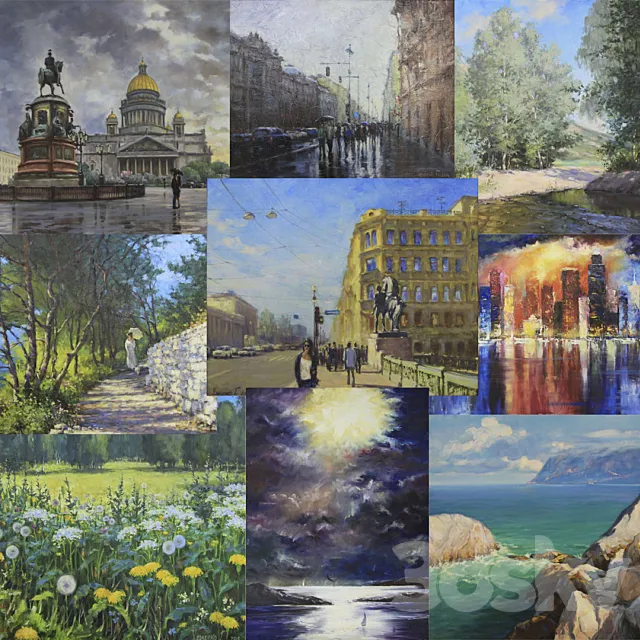 Classical landscape works Paintmart 3DModel Classical landscape works Paintmart 3DModel