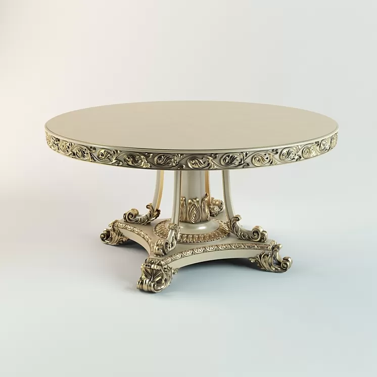 Classical Round Table 3D Model Classical Round Table 3D Model