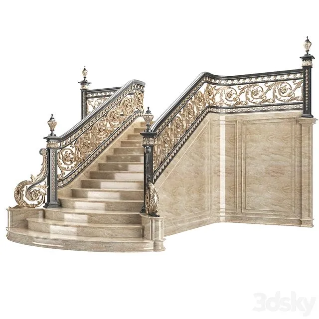 Classical staircase 3D Model