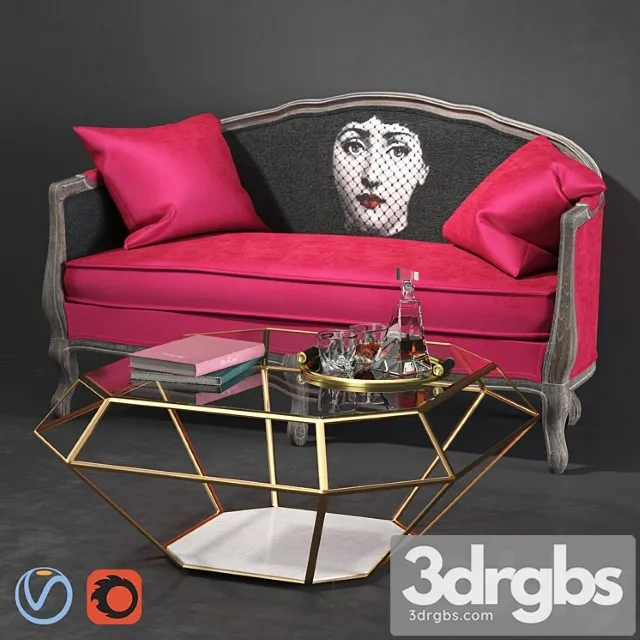 Classically lina sofa and eichholtz table with accessories Classically lina sofa and eichholtz table with accessories