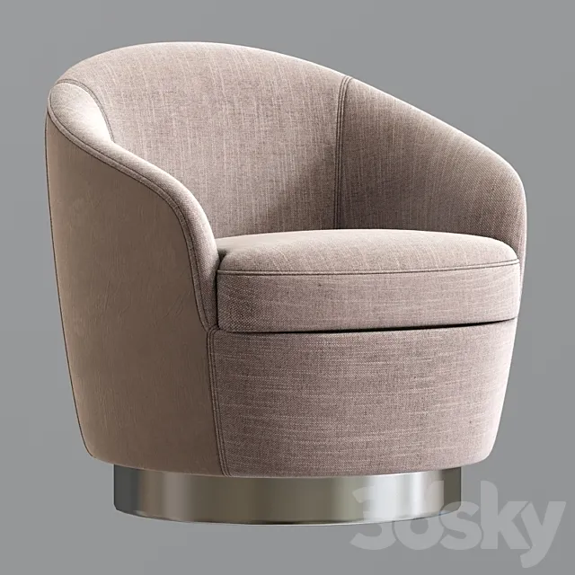 Claudia petite swivel armchair 3D Model Claudia petite swivel armchair 3D Model