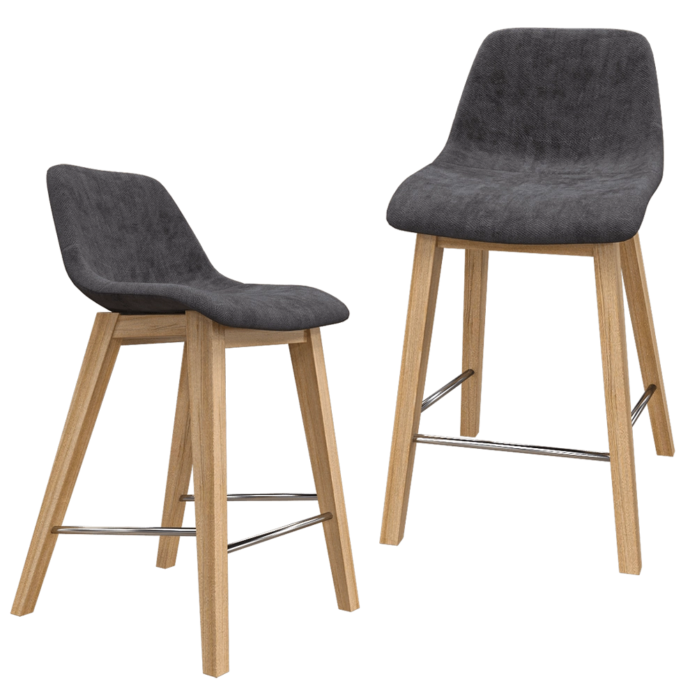 Claudie design – Chair Erin counter wooden 3D Model