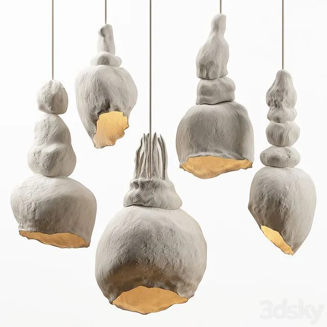 Clay lamps. 5 models 3D Model