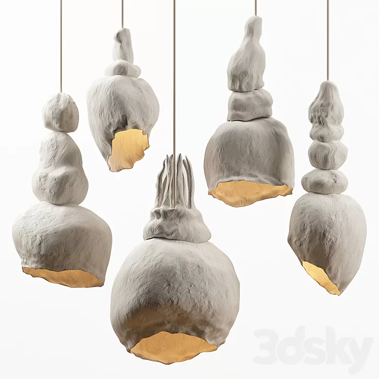 Clay lamps. 5 models 3D Model Free Download