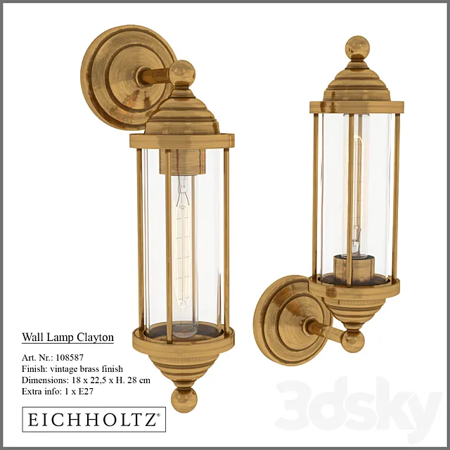Clayton Wall Lamp by Eichholtz 3DModel