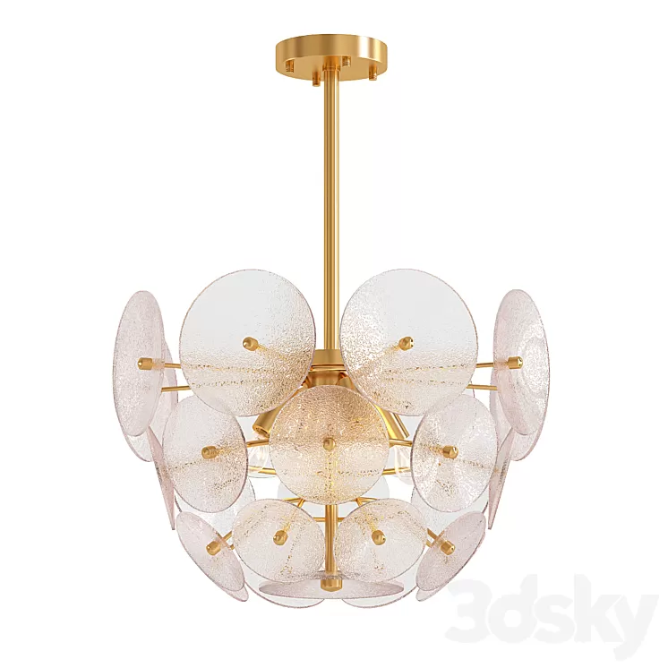Clear Glass Disc Chandelier 3D Model Clear Glass Disc Chandelier 3D Model