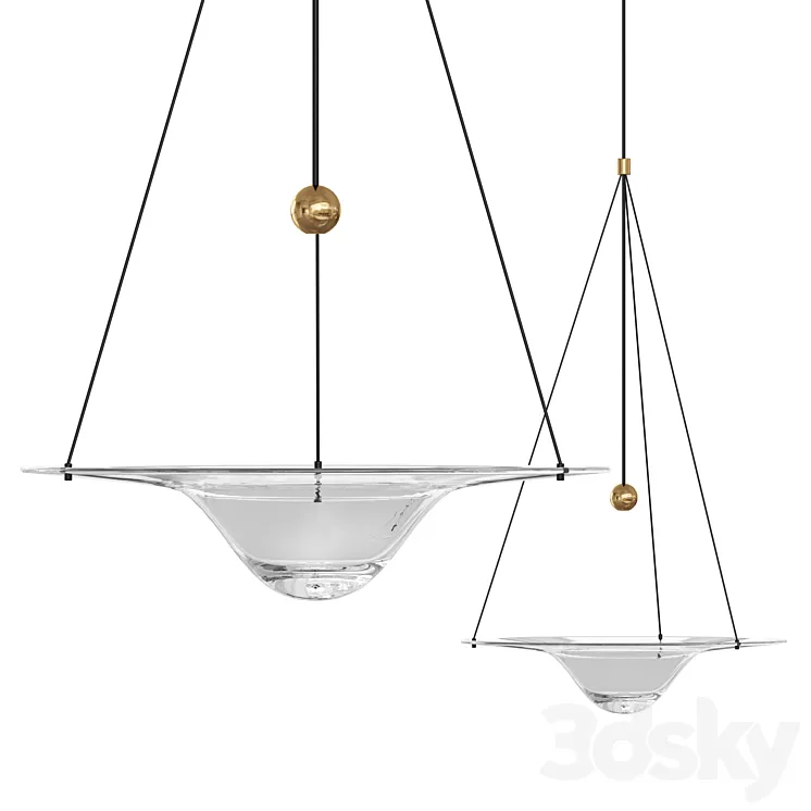 CLEPSYDRA Glass chandelier 3D Model Free Download