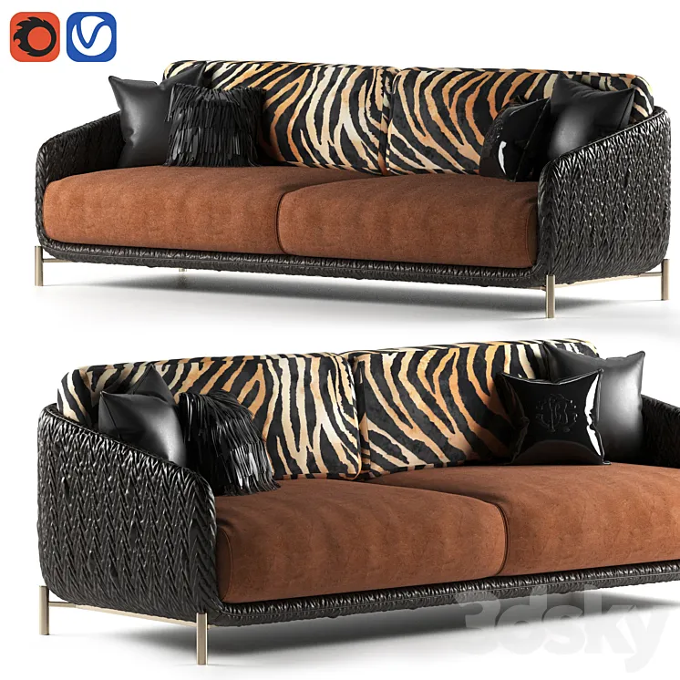 Clifton sofa by Roberto Cavalli Home 3D Model Free Download