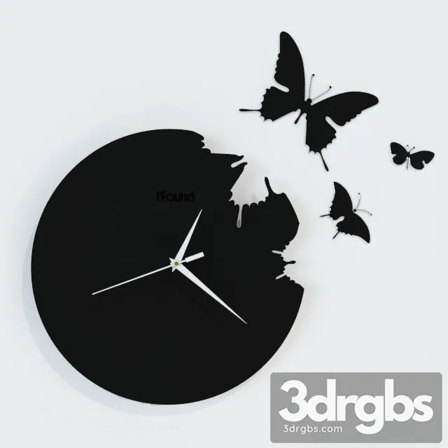 Clock Butterfly 3D Model Download