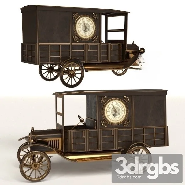 Clock Retro Car Clock 3D Model Download