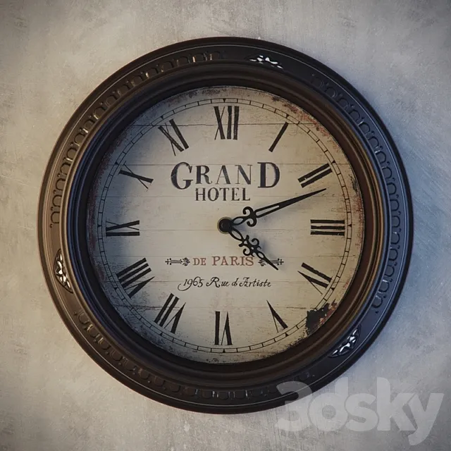 Clocks Grand Hotel 3D Model Clocks Grand Hotel 3D Model