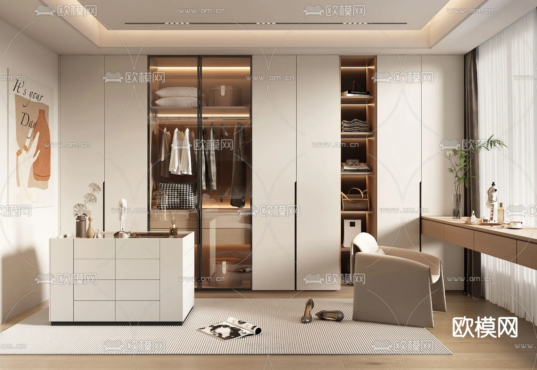 CLOSET ROOM - VRAY / CORONA - 3D MODEL - 2282 - 3DSKY Decor Helper