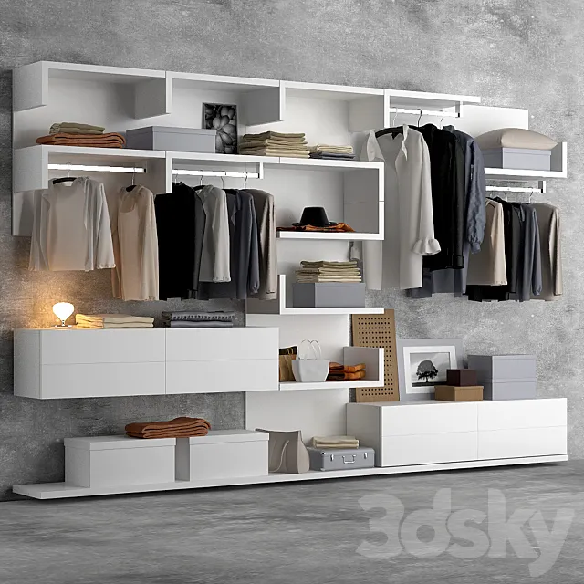 Closet Wardrobe Smart Bianco Alf 3D Model Closet Wardrobe Smart Bianco Alf 3D Model